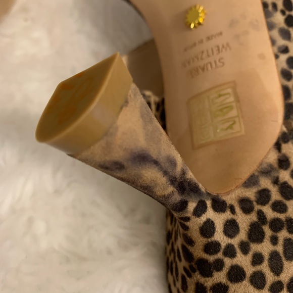STUART WEITZMAN Lyla ladies cheetah print suede mule high heel sandals Size 11.5 - Picture 10 of 10